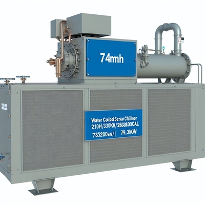 Хорошая цена. 74м3/ч Водоохлаждаемый винтовой охладитель 210HP 330KW/283800Kcal 79.6KW компрессор онлайн